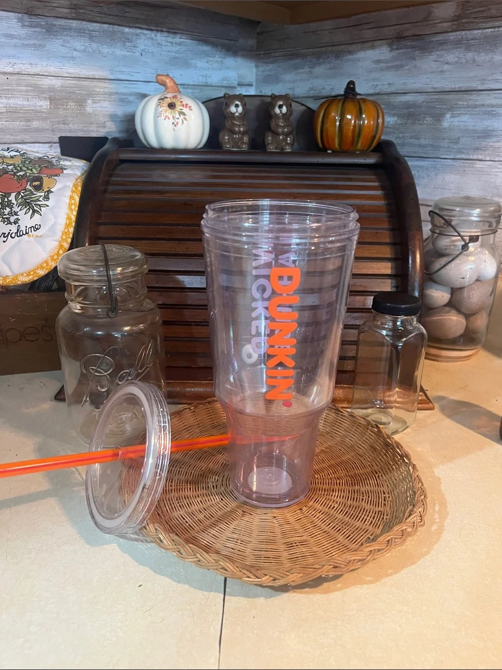 Wicked Orange Double-Wall Tumbler with Reusable Straw